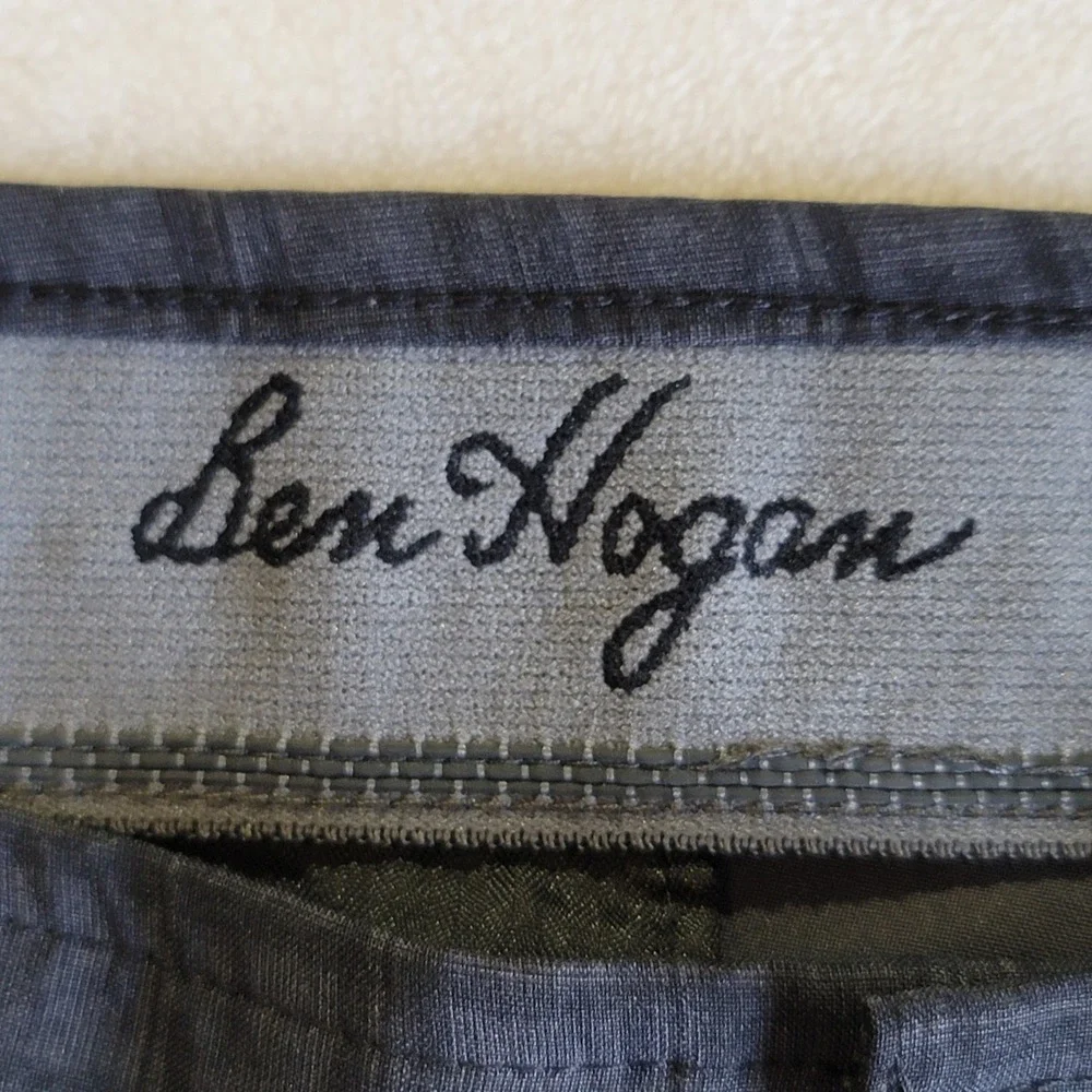 Ben Hogan Golf Shorts Mens 32 Gray Plaid Performance‎ Stretch Moisture Wicking